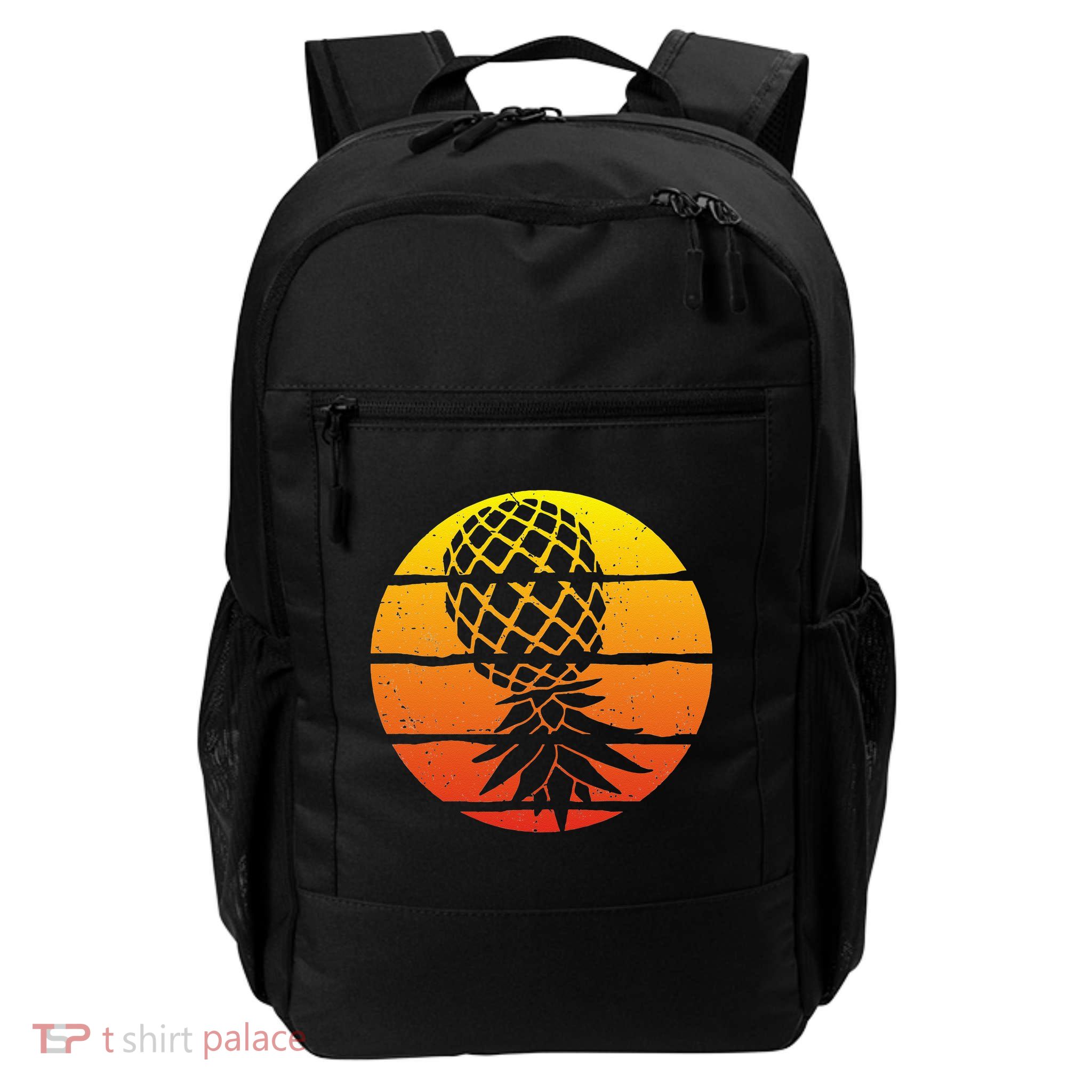 Retro Sunset Upside Down Pineapple Swinger Backpack