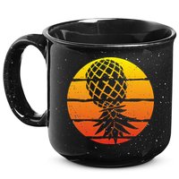 Retro Sunset Upside Down Pineapple Swinger 15oz Campfire Ceramic Mug