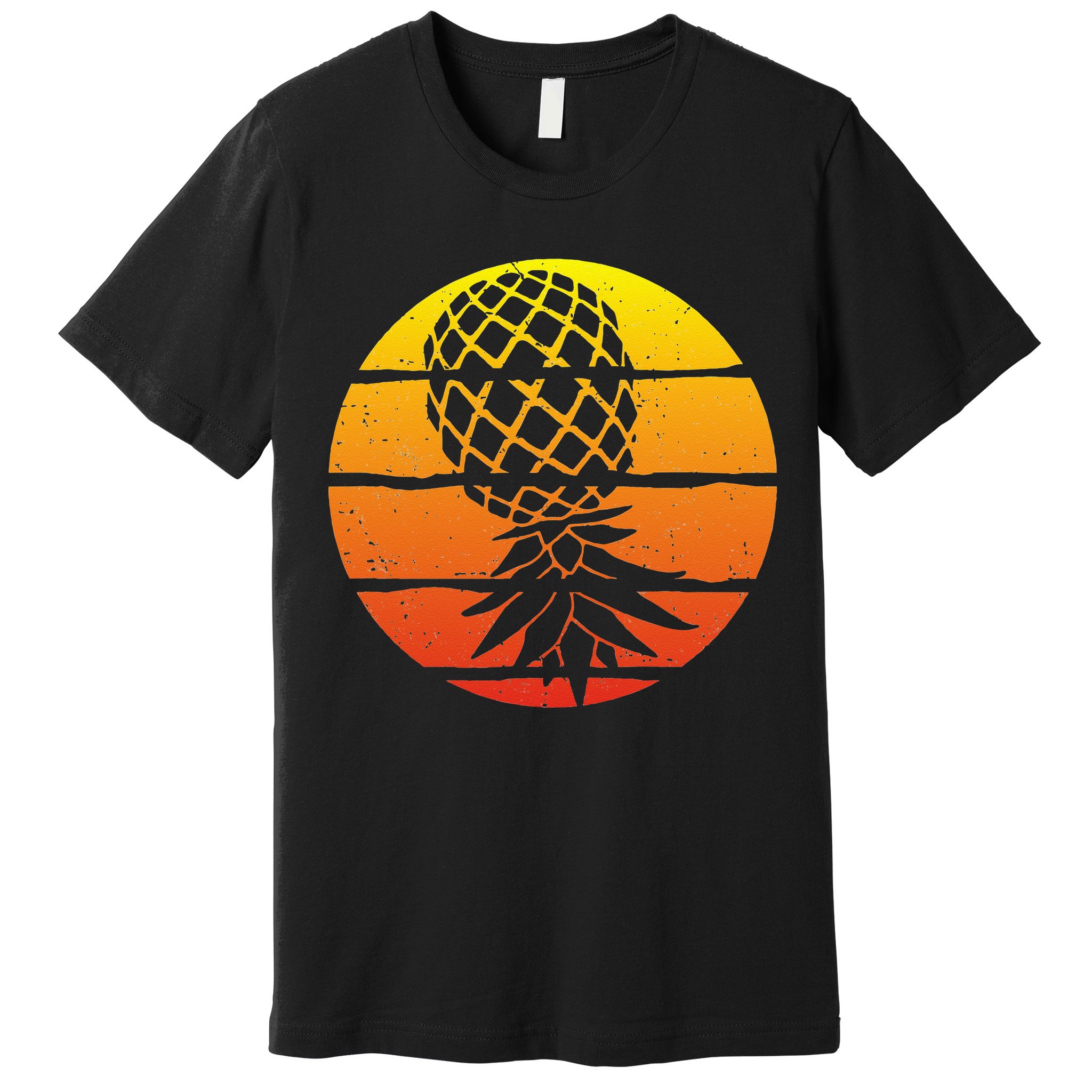Retro Sunset Upside Down Pineapple Swinger Premium T-Shirt