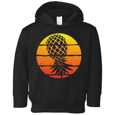 Retro Sunset Upside Down Pineapple Swinger Toddler Hoodie