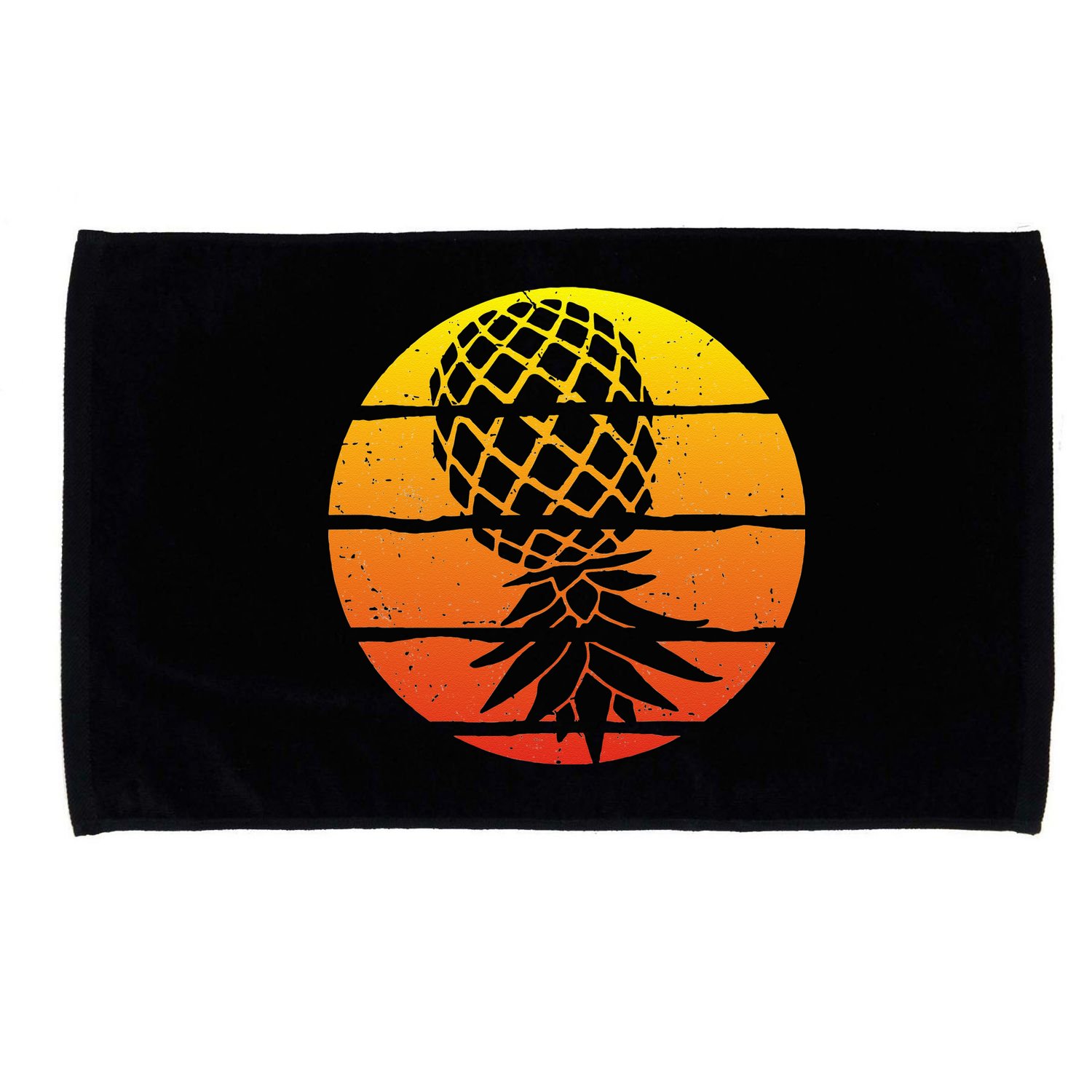 Retro Sunset Upside Down Pineapple Swinger Microfiber Hand Towel