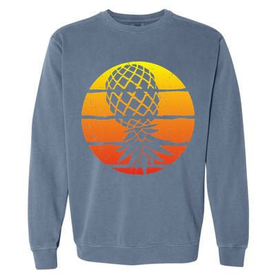 Retro Sunset Upside Down Pineapple Swinger Garment-Dyed Sweatshirt