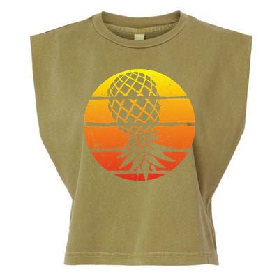 Retro Sunset Upside Down Pineapple Swinger Garment-Dyed Women's Muscle Tee