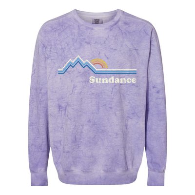 Retro Sundance Utah Ut T Vintage Sunrise Mountains Colorblast Crewneck Sweatshirt