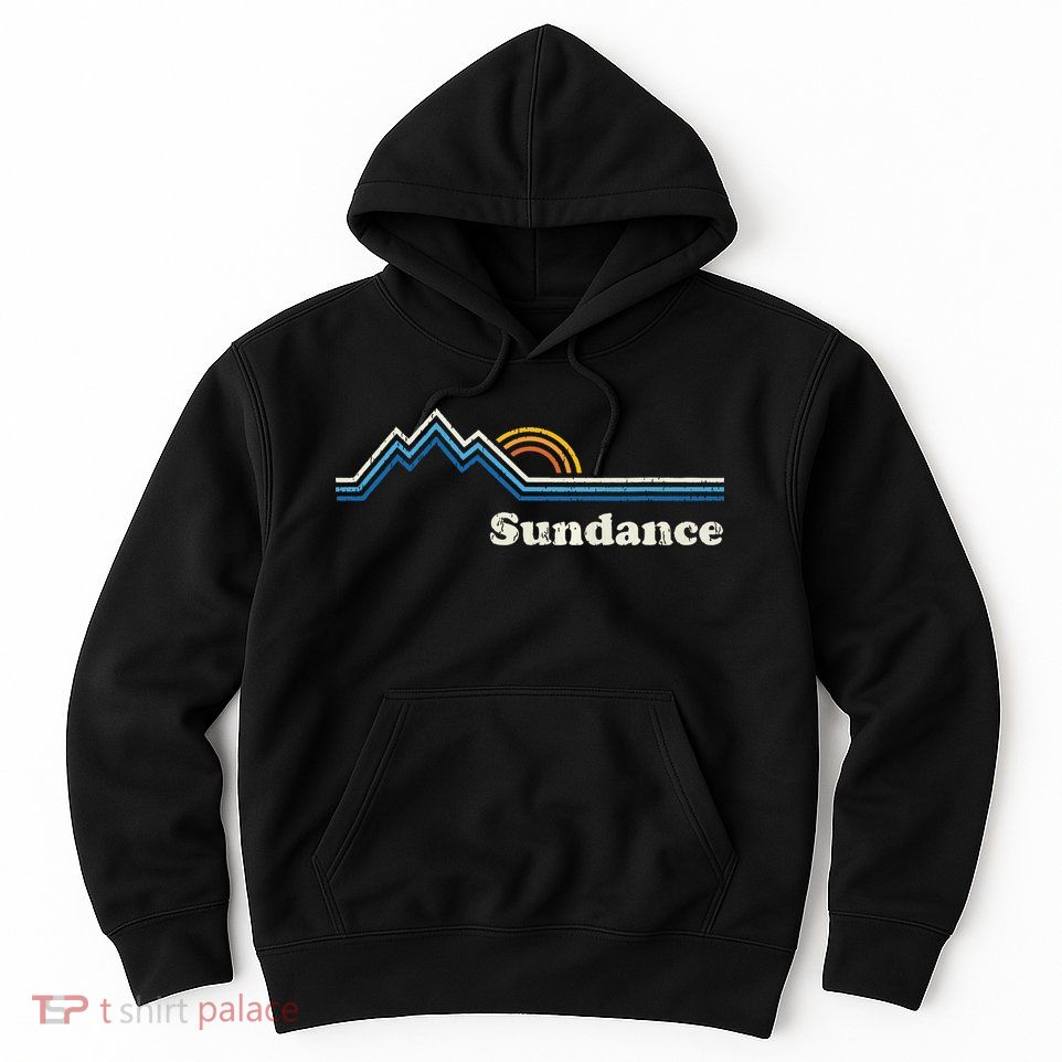Retro Sundance Utah Ut T Vintage Sunrise Mountains Hoodie