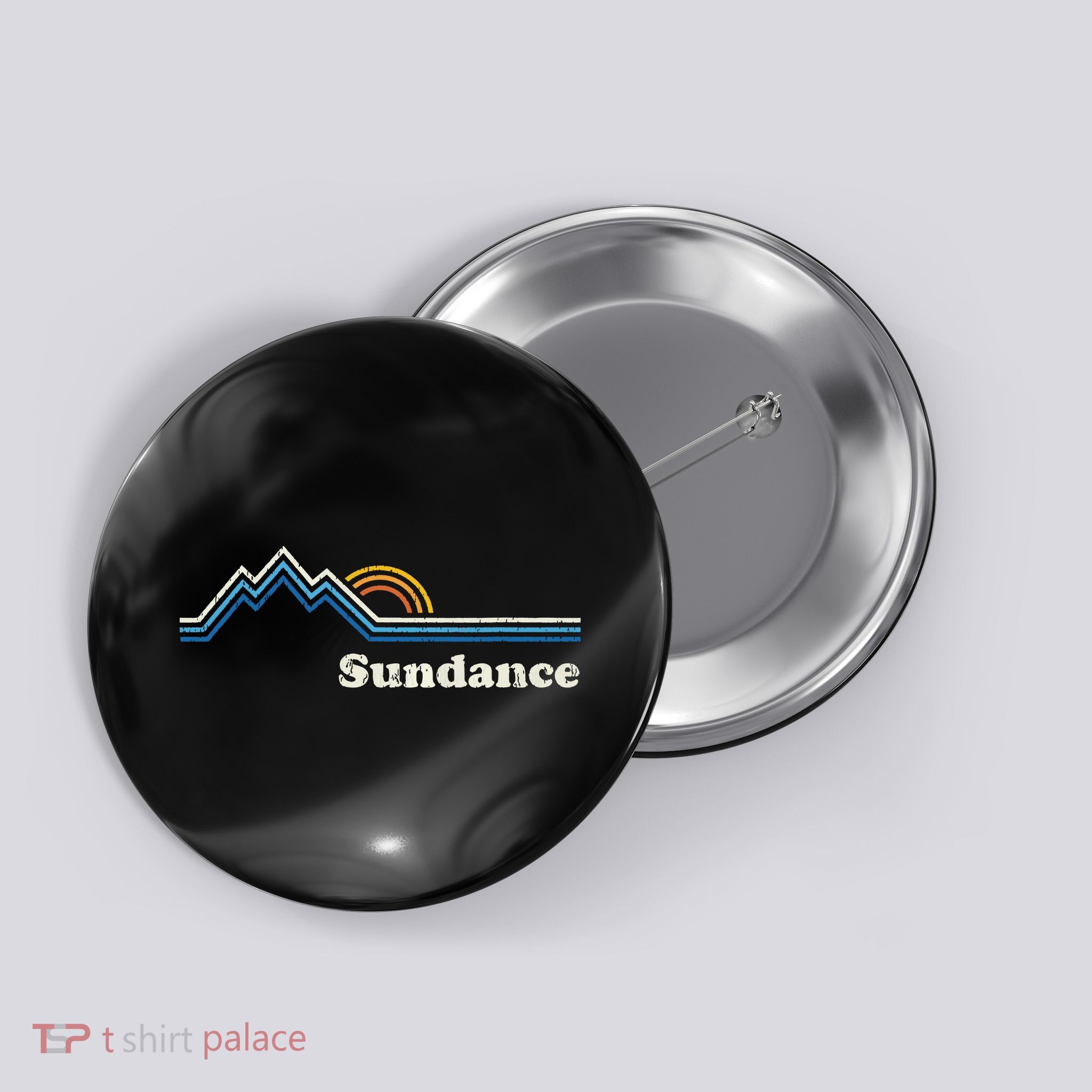 Retro Sundance Utah Ut T Vintage Sunrise Mountains Button