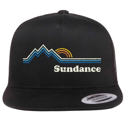 Retro Sundance Utah Ut T Vintage Sunrise Mountains Flatbill Hat