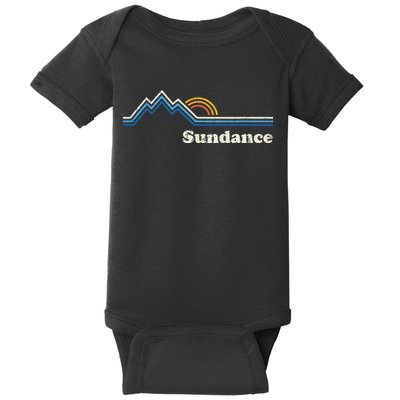 Retro Sundance Utah Ut T Vintage Sunrise Mountains Baby Bodysuit