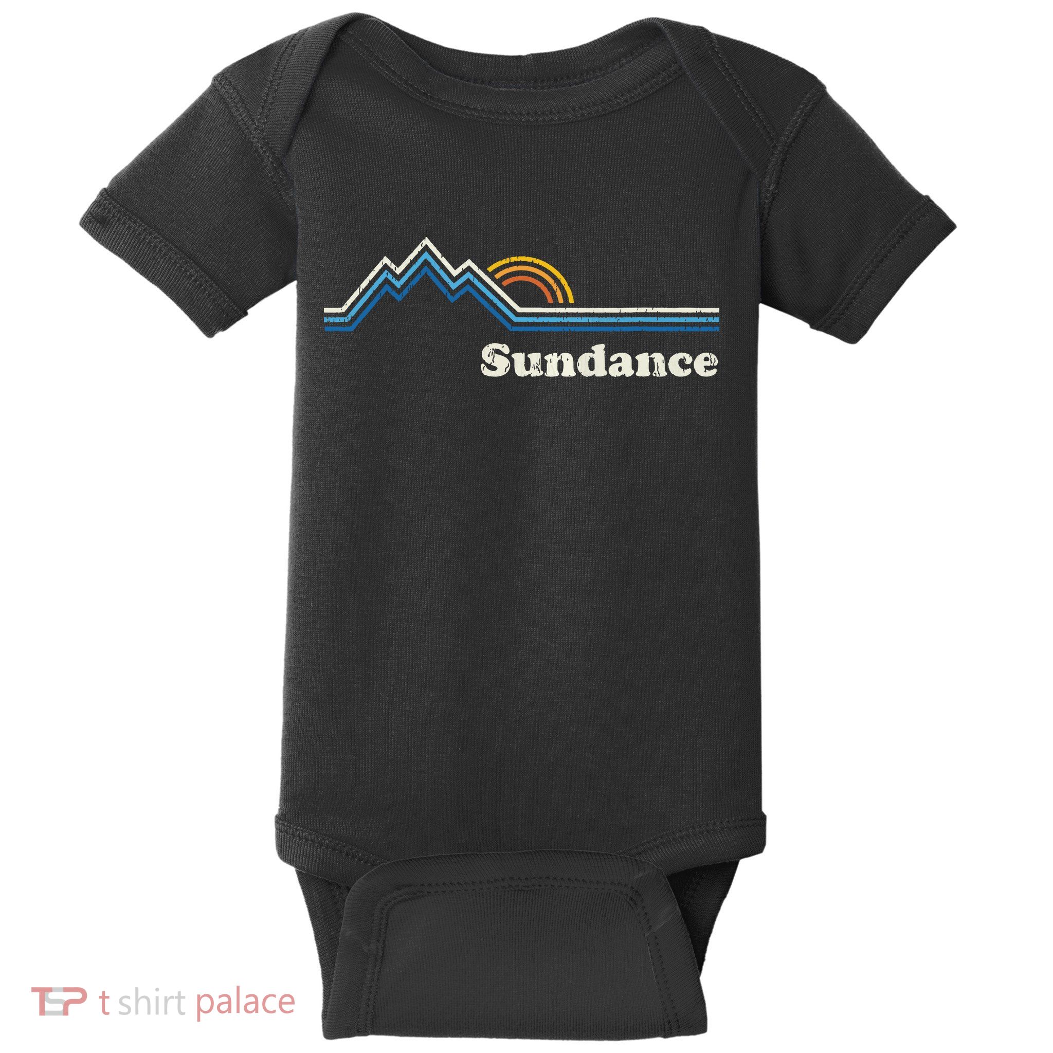 Retro Sundance Utah Ut T Vintage Sunrise Mountains Baby Bodysuit