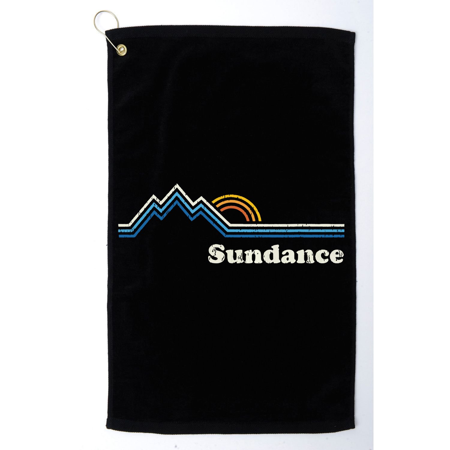 Retro Sundance Utah Ut T Vintage Sunrise Mountains Golf Towel