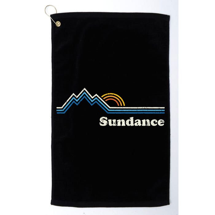 Retro Sundance Utah Ut T Vintage Sunrise Mountains Golf Towel