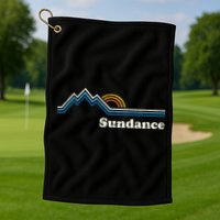 Retro Sundance Utah Ut T Vintage Sunrise Mountains Golf Towel
