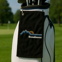 Retro Sundance Utah Ut T Vintage Sunrise Mountains Golf Towel