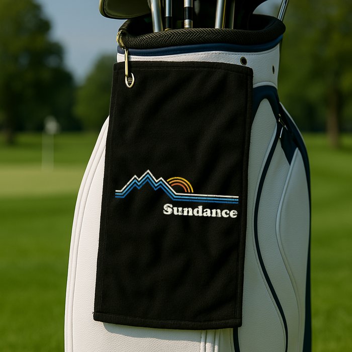 Retro Sundance Utah Ut T Vintage Sunrise Mountains Golf Towel