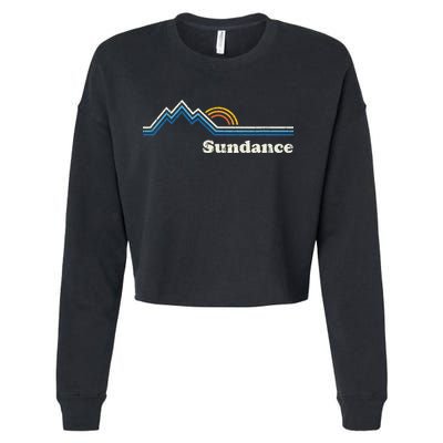 Retro Sundance Utah Ut T Vintage Sunrise Mountains Cropped Pullover Crew