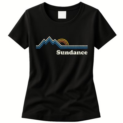 Retro Sundance Utah Ut T Vintage Sunrise Mountains Womens T-Shirt