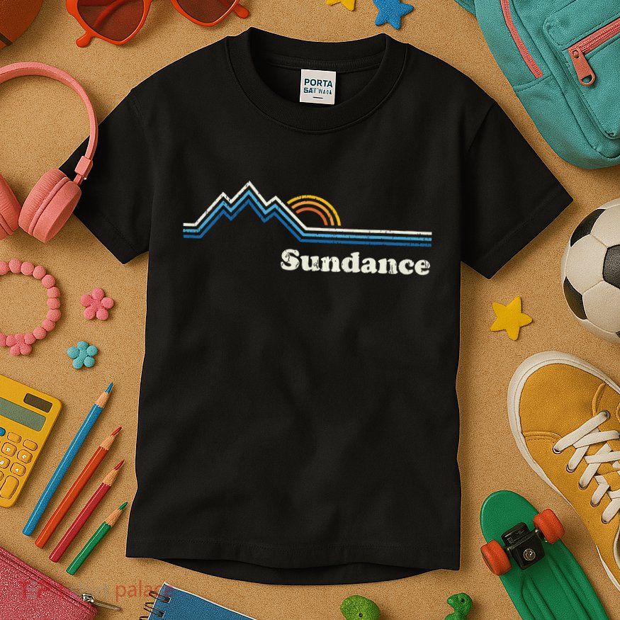 Retro Sundance Utah Ut T Vintage Sunrise Mountains Kids T-Shirt