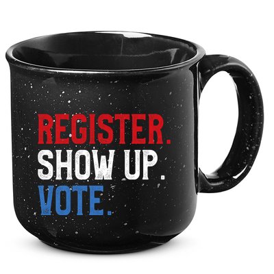 Register Show Up Vote Election Usa Voter Registration 15oz Campfire Ceramic Mug