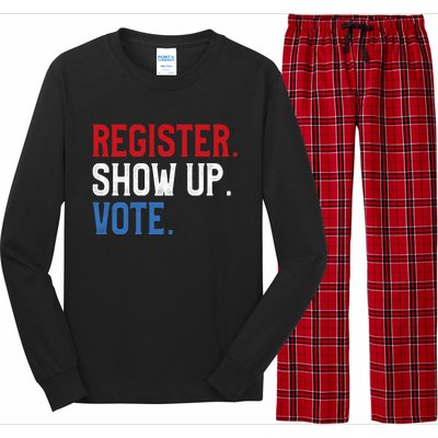 Register Show Up Vote Election Usa Voter Registration Long Sleeve Pajama Set