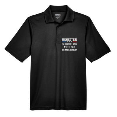 Register Shop Up And Vote For Democracy Men's Origin Performance Piqué Polo