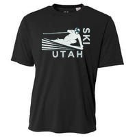 Retro Ski Utah Long Sleeve Vintage Snow Ski Cooling Performance Crew T-Shirt