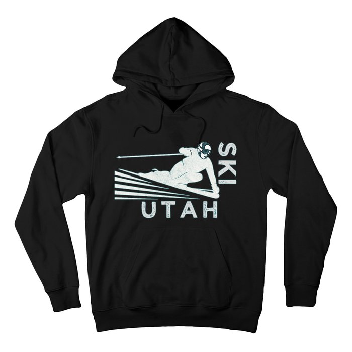 Retro Ski Utah Long Sleeve Vintage Snow Ski Hoodie