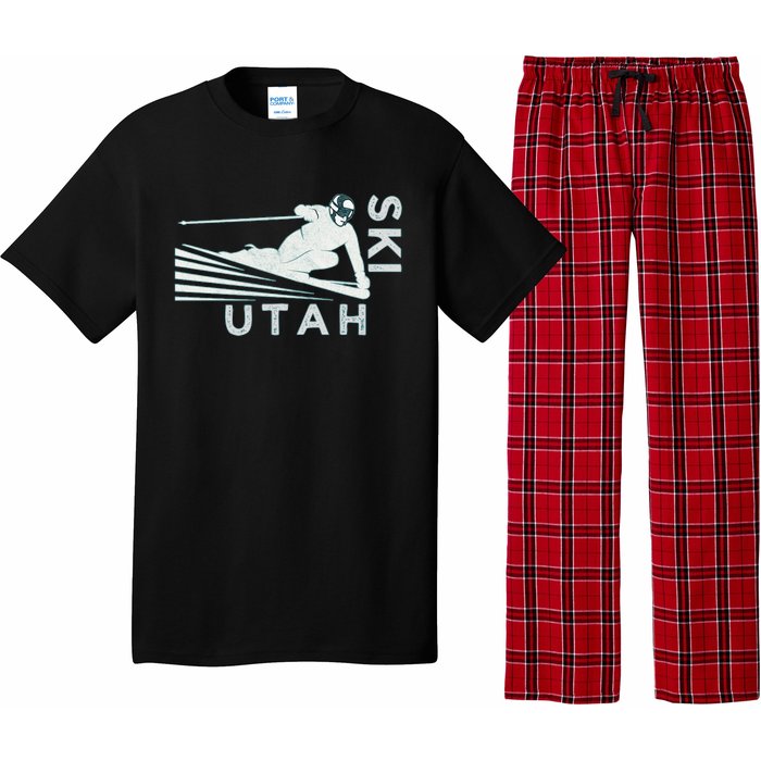 Retro Ski Utah Long Sleeve Vintage Snow Ski Pajama Set