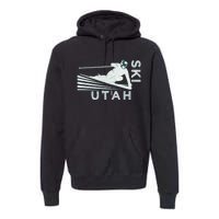 Retro Ski Utah Long Sleeve Vintage Snow Ski Premium Hoodie