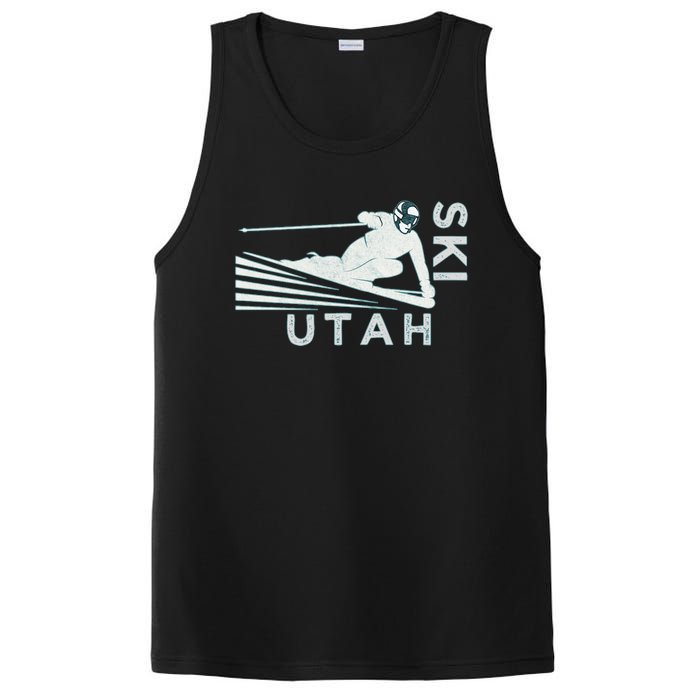 Retro Ski Utah Long Sleeve Vintage Snow Ski PosiCharge Competitor Tank