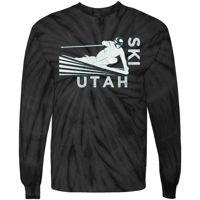 Retro Ski Utah Long Sleeve Vintage Snow Ski Tie-Dye Long Sleeve Shirt