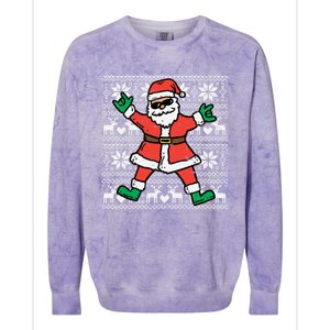 Rocker Santa Ugly Xmas Sweater Funny Christmas Rock Gift Colorblast Crewneck Sweatshirt