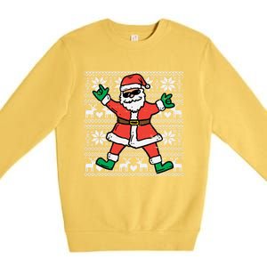 Rocker Santa Ugly Xmas Sweater Funny Christmas Rock Gift Premium Crewneck Sweatshirt