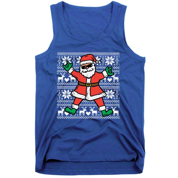 Rocker Santa Ugly Xmas Sweater Funny Christmas Rock Gift Tank Top