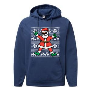 Rocker Santa Ugly Xmas Sweater Funny Christmas Rock Gift Performance Fleece Hoodie