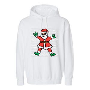 Rocker Santa Ugly Xmas Sweater Funny Christmas Rock Gift Garment-Dyed Fleece Hoodie