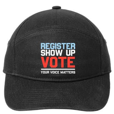 Register Show Up Vote Voice Matters Civic Duty 7-Panel Snapback Hat