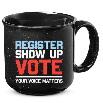 Register Show Up Vote Voice Matters Civic Duty 15oz Campfire Ceramic Mug