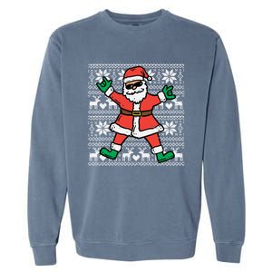 Rocker Santa Ugly Xmas Sweater Funny Christmas Rock Gift Great Gift Garment-Dyed Sweatshirt