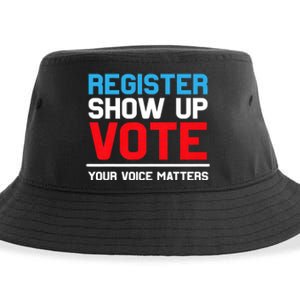 Register Show Up Vote Your Voice Matters Election 2024 Sustainable Bucket Hat