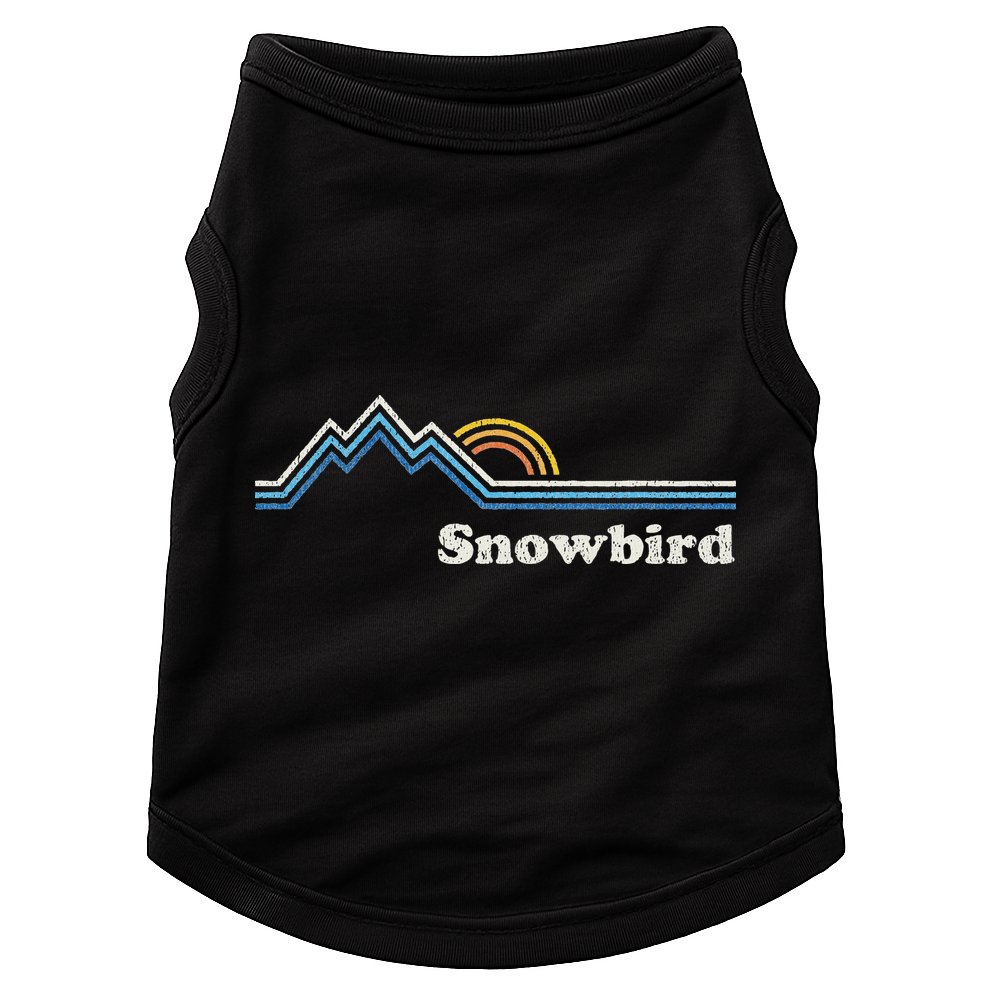 Retro Snowbird Utah Ut Vintage Sunrise Mountains Doggie Tank