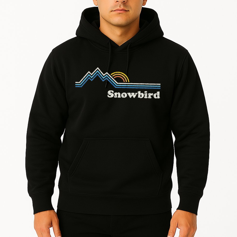 Retro Snowbird Utah Ut Vintage Sunrise Mountains Hoodie