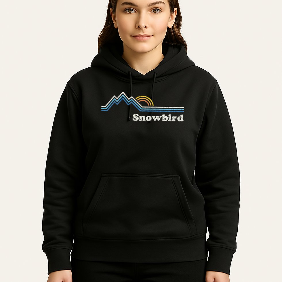 Retro Snowbird Utah Ut Vintage Sunrise Mountains Hoodie