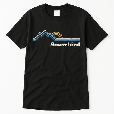 Retro Snowbird Utah Ut Vintage Sunrise Mountains Tall T-Shirt