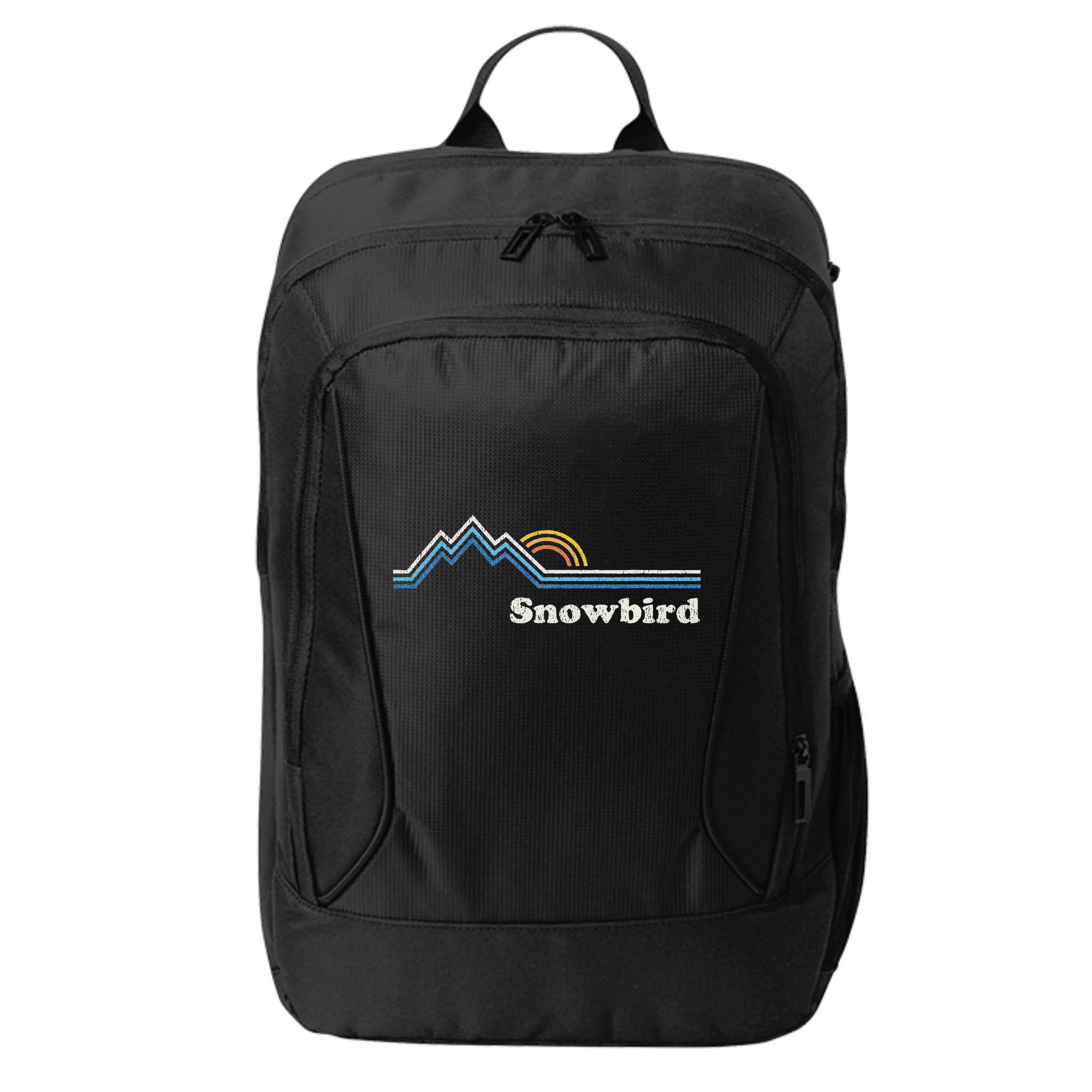 Retro Snowbird Utah Ut Vintage Sunrise Mountains City Backpack