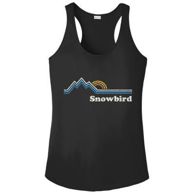 Retro Snowbird Utah Ut Vintage Sunrise Mountains Ladies PosiCharge Competitor Racerback Tank