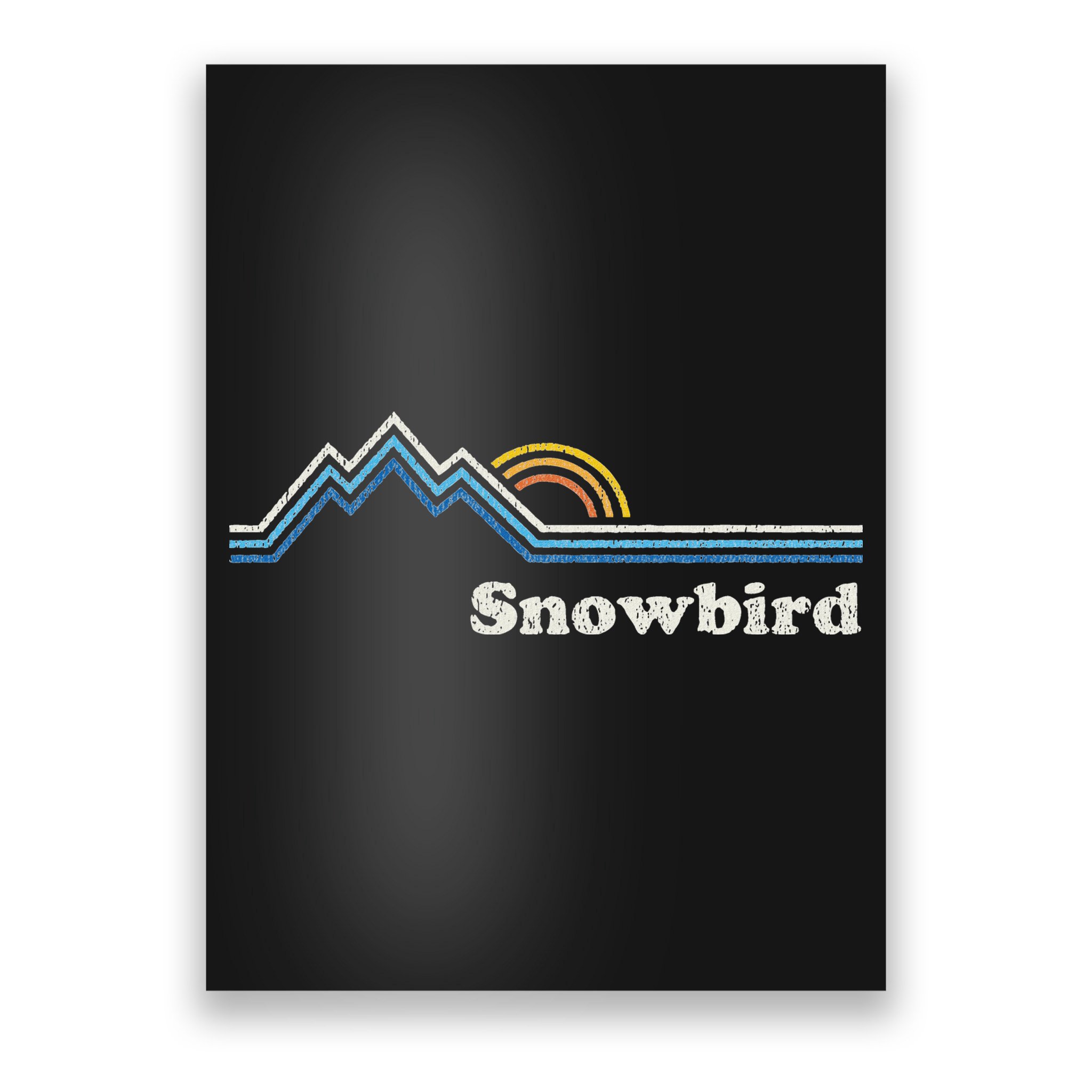 Retro Snowbird Utah Ut Vintage Sunrise Mountains Poster