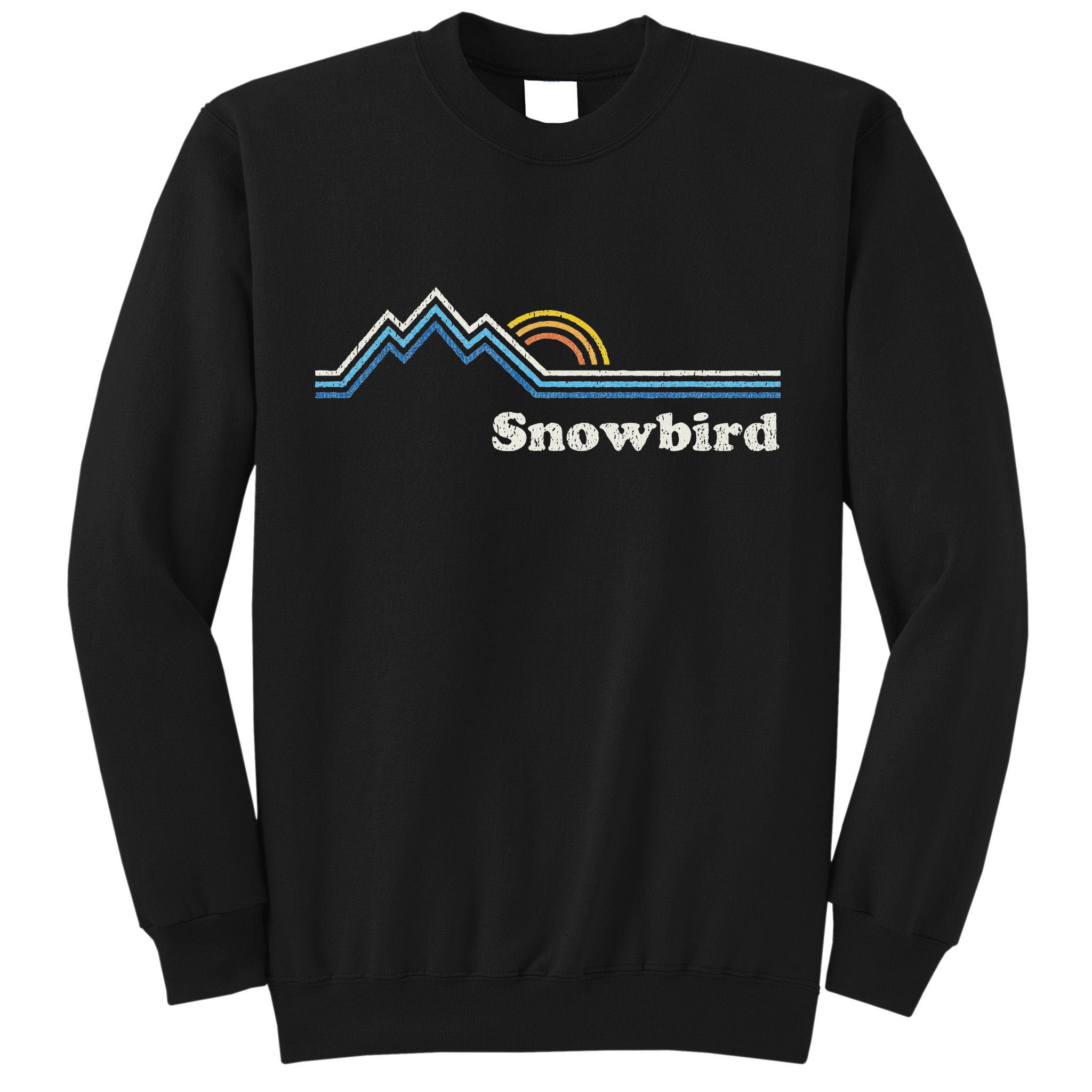 Retro Snowbird Utah Ut Vintage Sunrise Mountains Tall Sweatshirt
