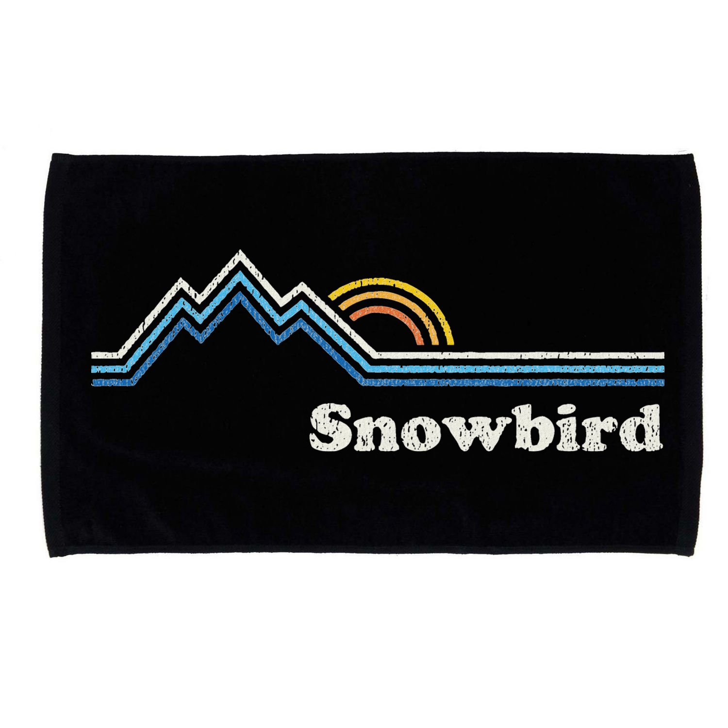 Retro Snowbird Utah Ut Vintage Sunrise Mountains Microfiber Hand Towel