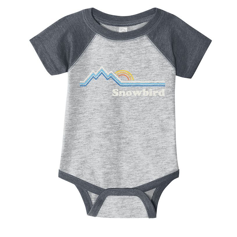 Retro Snowbird Utah Ut Vintage Sunrise Mountains Infant Baby Jersey Bodysuit