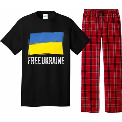 Retro Support Ukraine I Stand With Ukraine Flag Free Ukraine Gift Pajama Set